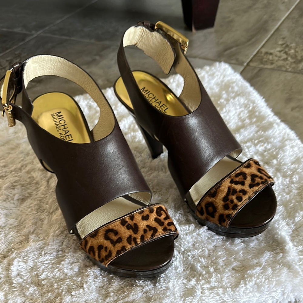 Michael Kors Brown Heels with Chunky Design
